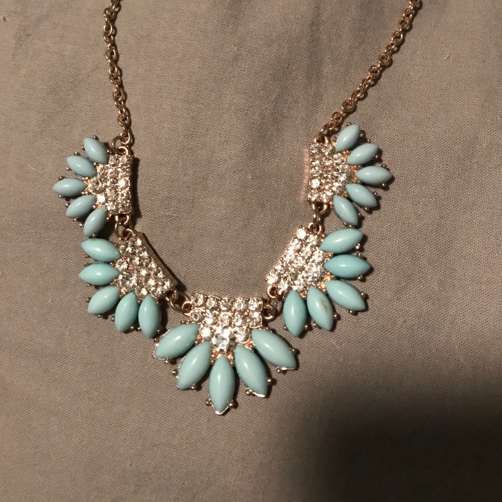 Blue and gold statement necklace