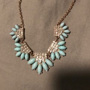 Blue and gold statement necklace