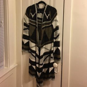 Long tribal print sweater