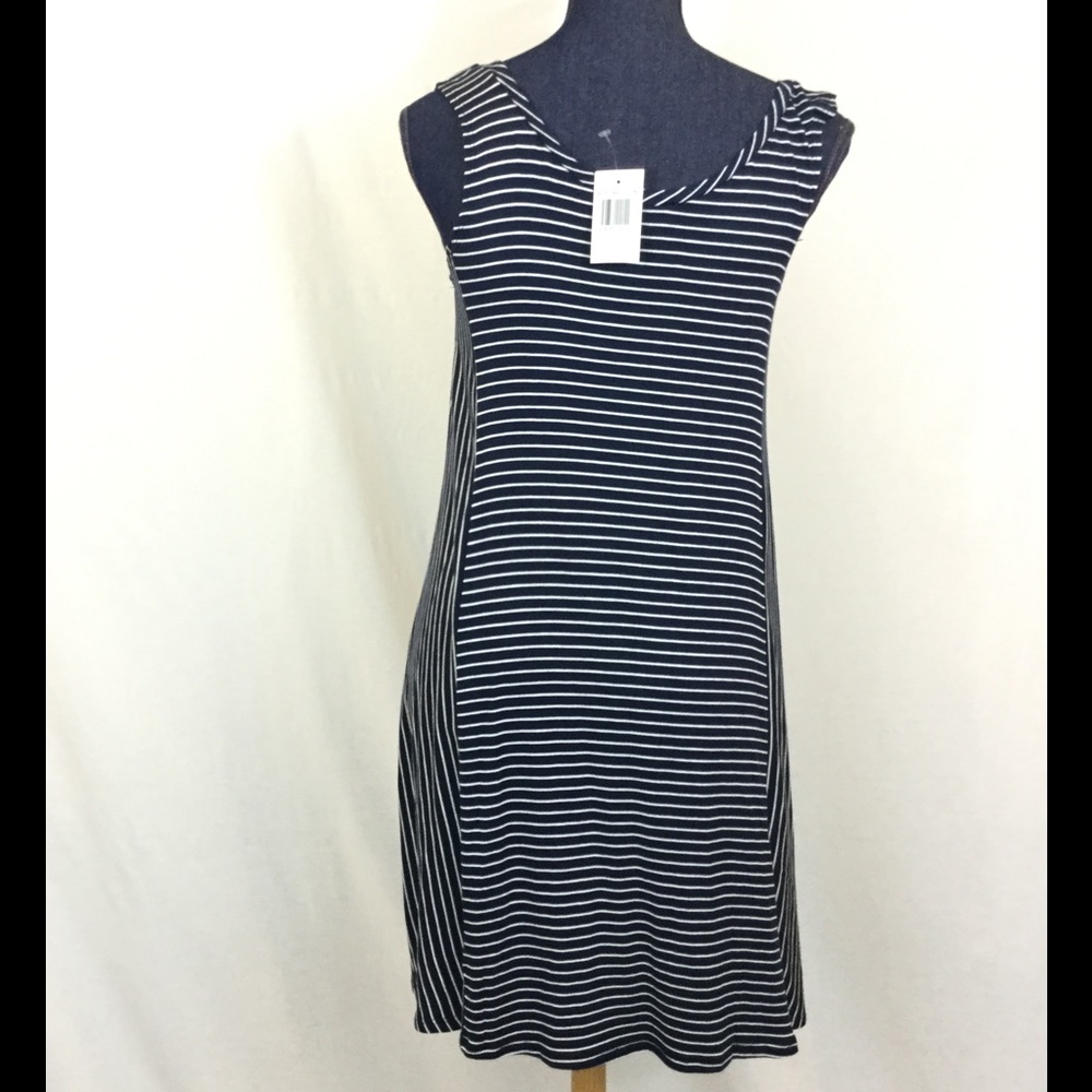 NEW🏮VANITY ROOM New Small Stripe Blue Mini Dress - Picture 3 of 4