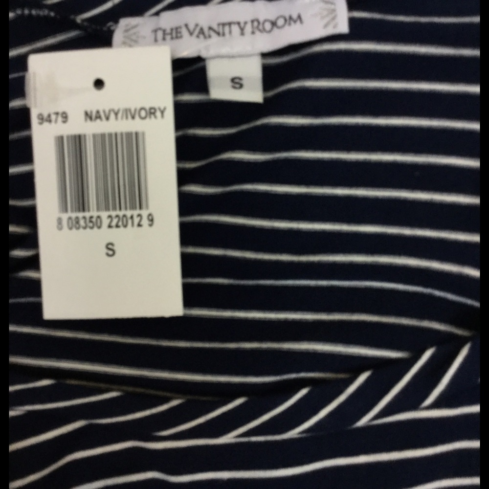 NEW🏮VANITY ROOM New Small Stripe Blue Mini Dress - Picture 4 of 4