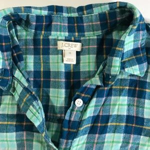 J. Crew Tops - J.Crew 100% Cotton Flannel Green Plaid Shirt XS J. Crew Tops - J.Crew 100% Cotton Flannel Green Plaid Shirt XS