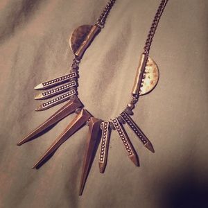 Long gold spiked necklace