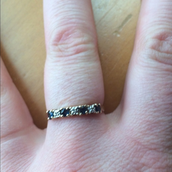 Jewelry - 10K Yellow Gold Size 7.5  diamond & sapphire ring