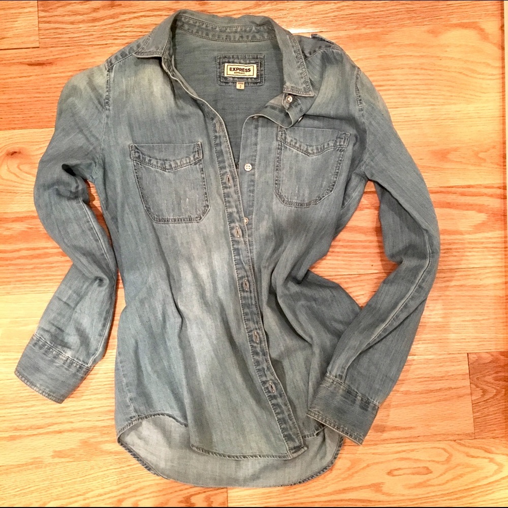 Express Denim Boyfriend button up