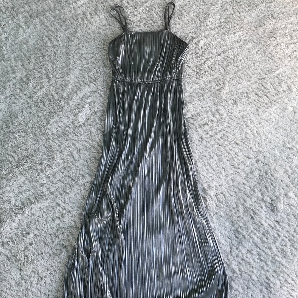 Metallic double strap Maxi Dress