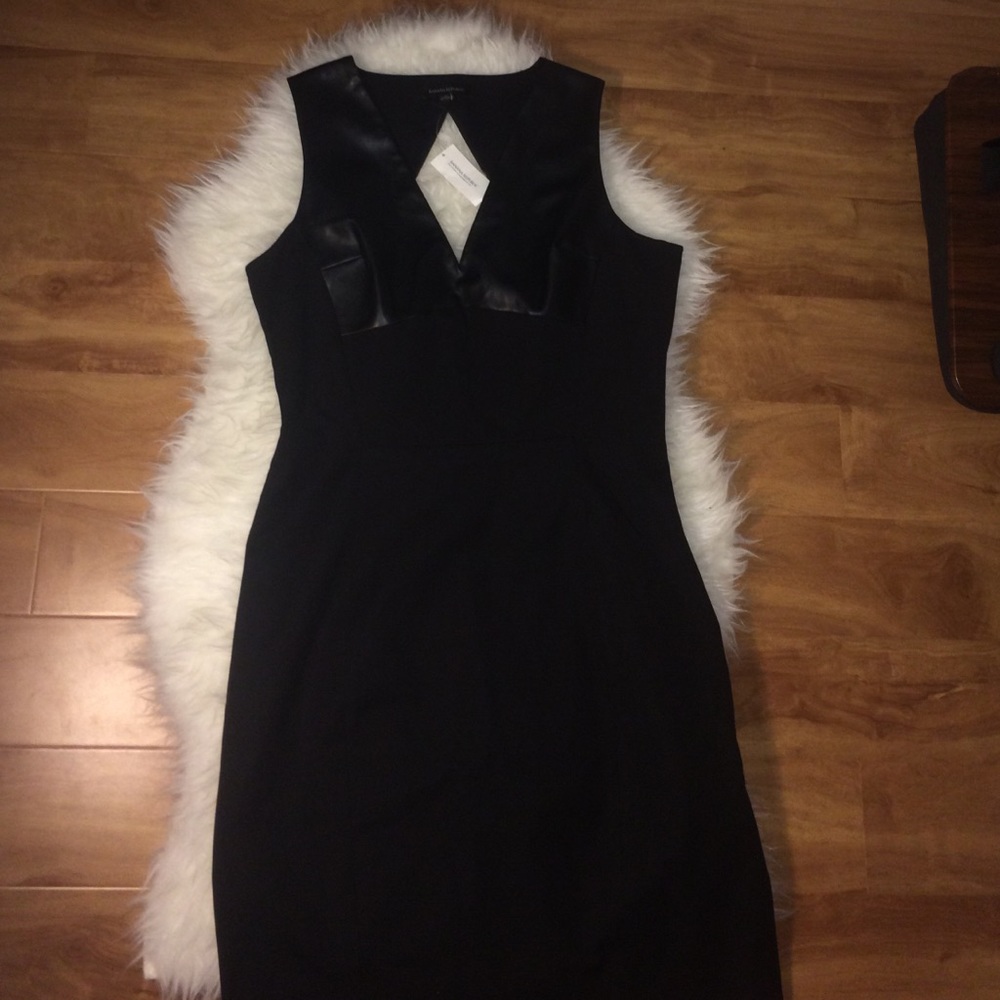 NWT Banana Republic Black Leather Dress