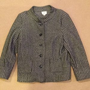 Wool Suit jacket-black and white tweed -real sharp