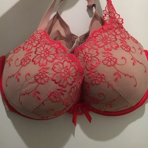 Orange lace bra