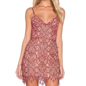 For Love and Lemons Red Lace Dress