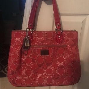 Coach red large purse