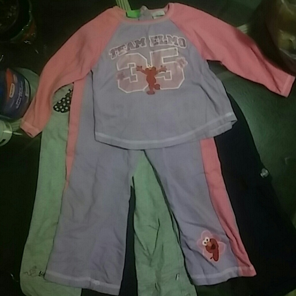 Elmo Fleece set 4t/ gray pants 4t/ Navy Pants 3t