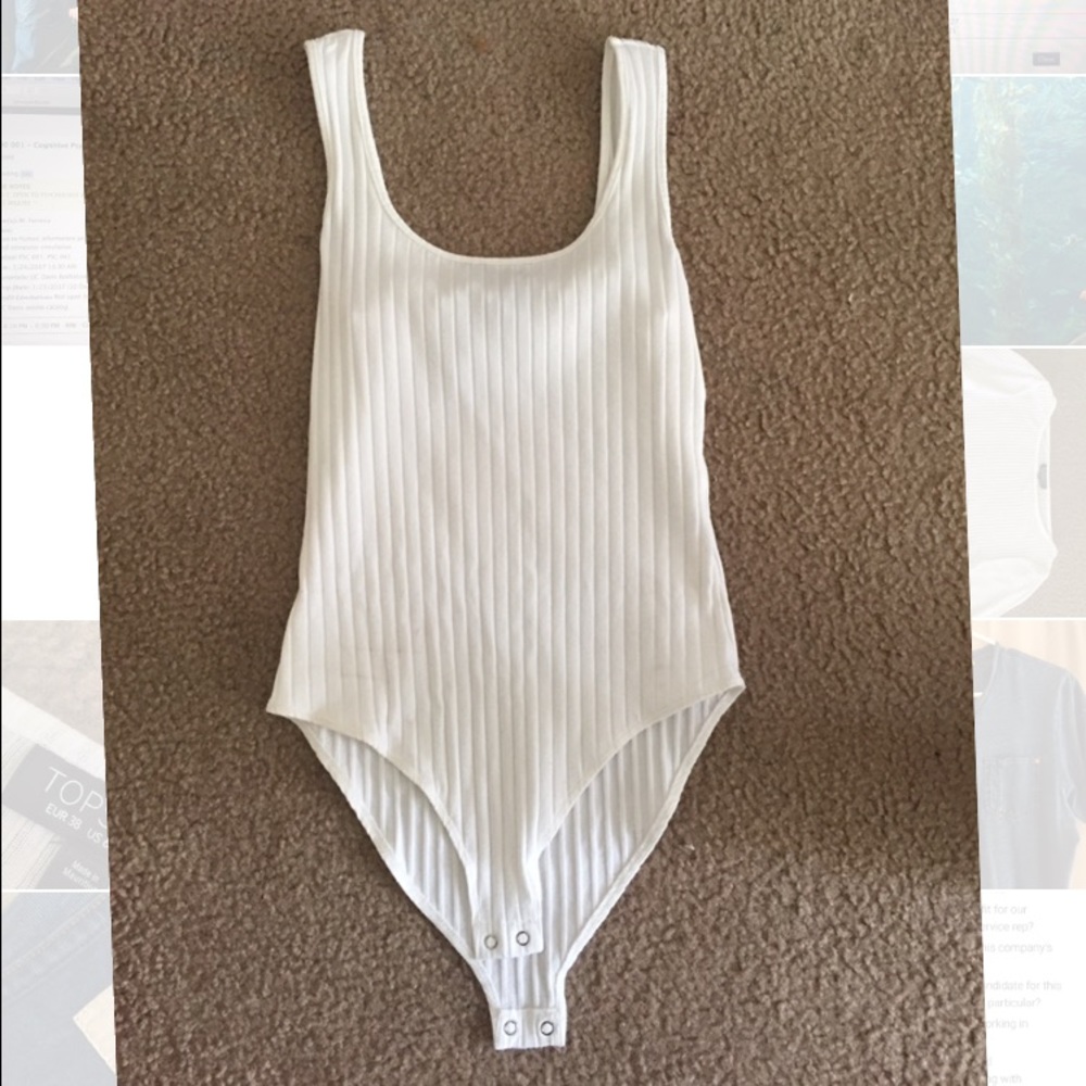 White ribbed onesie
