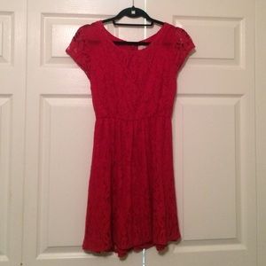 Red lace dress