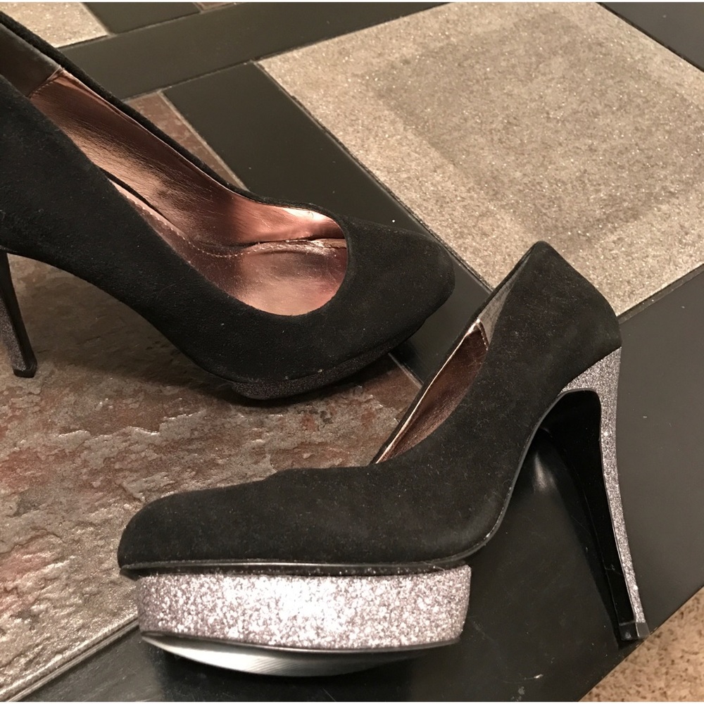 Black and Silver Heels
