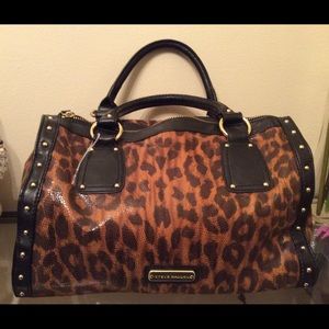 Brown black bag little leather and 100%polyester