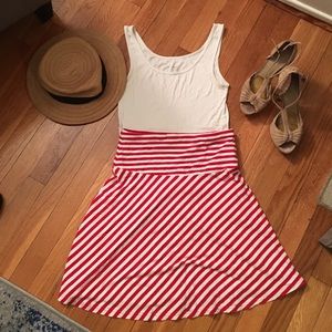 Red & white striped skirt