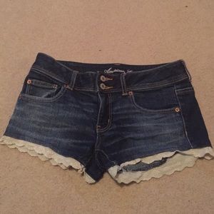 American eagle denim lace shorts