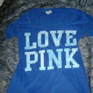 Blue love pink t-shirt