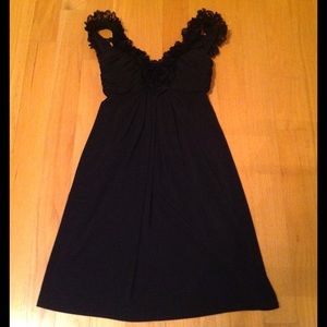 Maggy London black sleeveless ruffle dress size 6