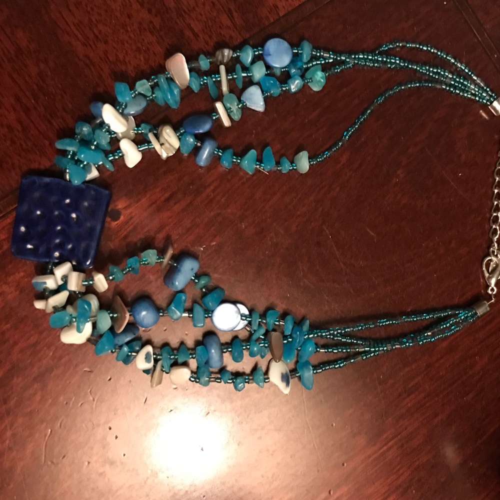 Aqua blue necklace 🌺🌺🌺