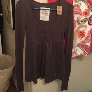 Hollister brown sweater