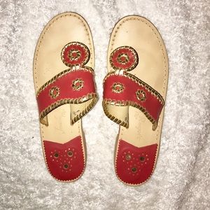 Jack Rogers Red & Gold Sandals