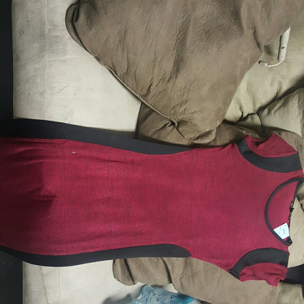 Red and black dress