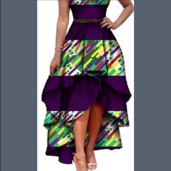 SOLD🌟Yellow") printed high low dress - Picture 2 of 6