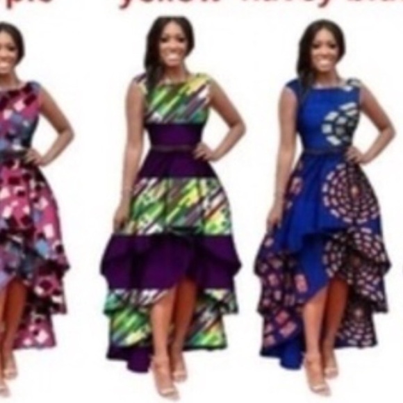 SOLD🌟Yellow") printed high low dress - Picture 3 of 6