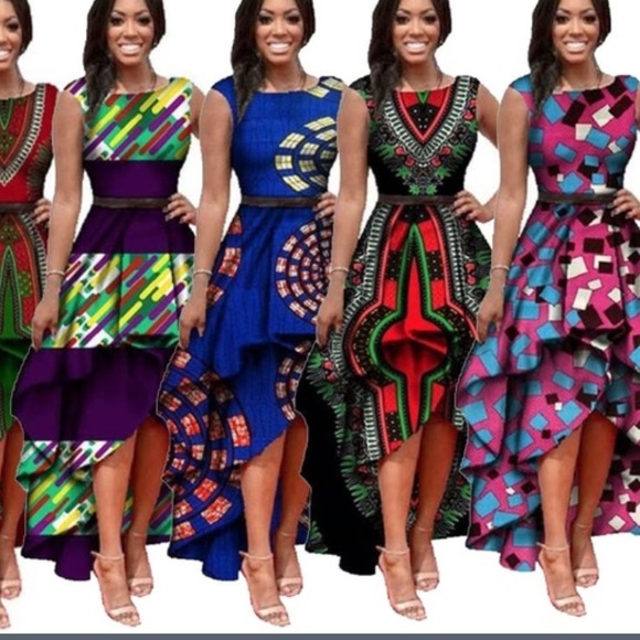 SOLD🌟Yellow") printed high low dress - Picture 4 of 6