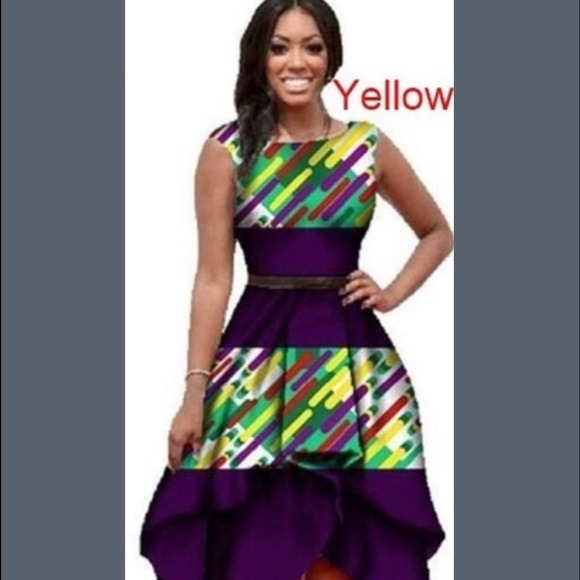SOLD🌟Yellow") printed high low dress - Picture 5 of 6