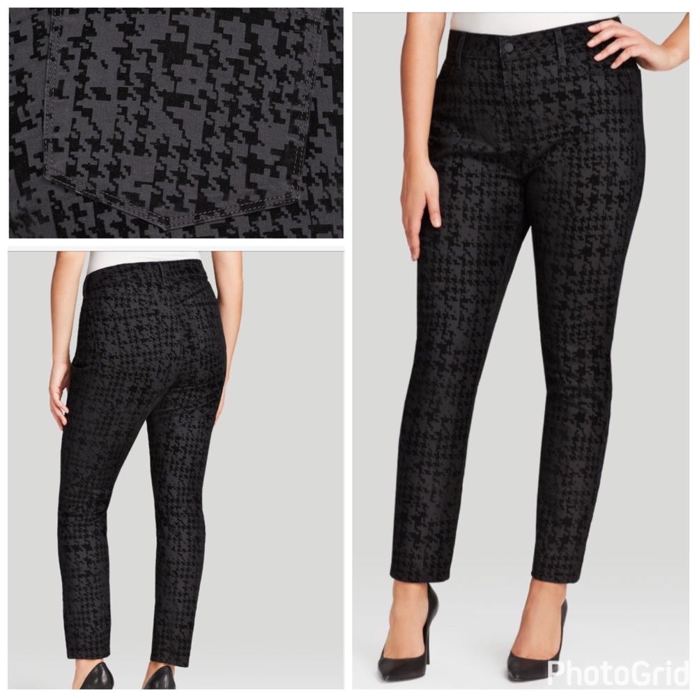 NEW NYDJ Black Flocked Houndstooth "Jade" Legging