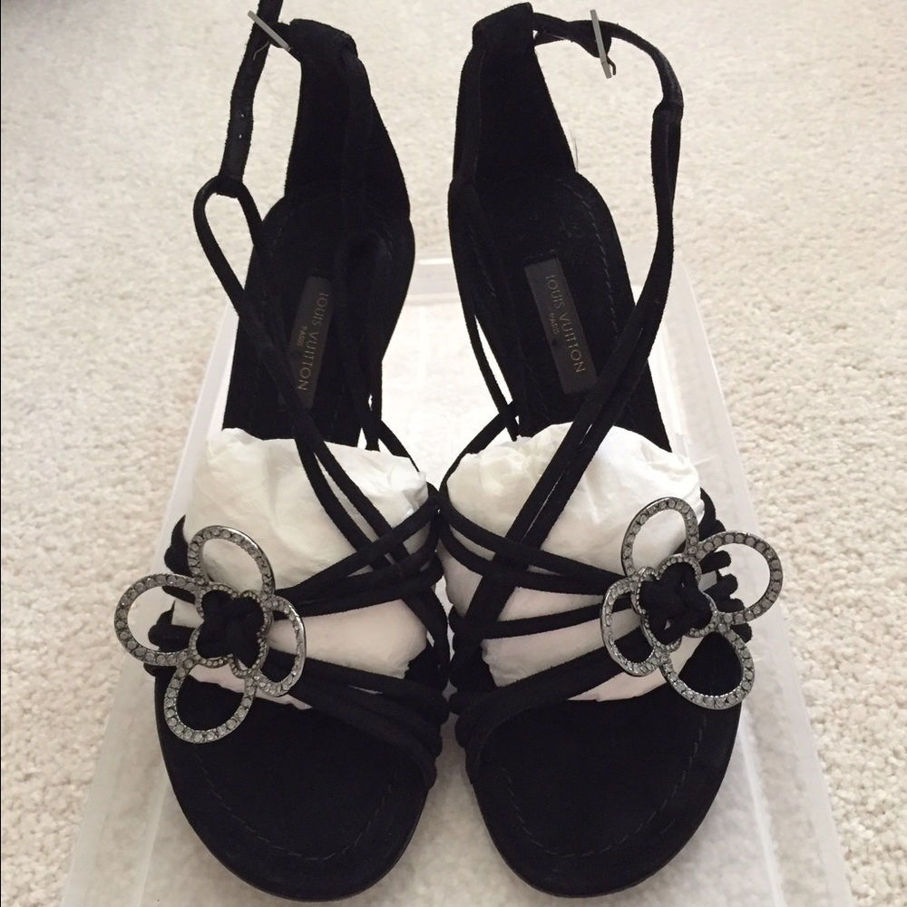 Louis Vuitton Heels with Crystal Flower size 35