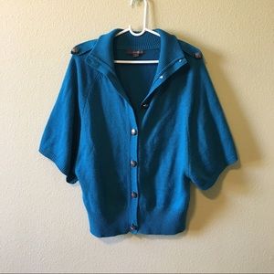 Teal poncho cardigan