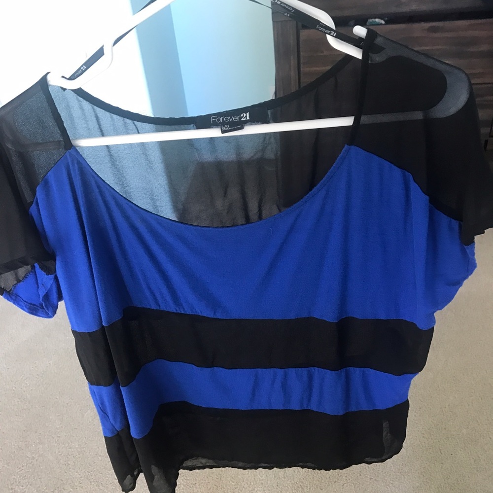Blue and black shirt