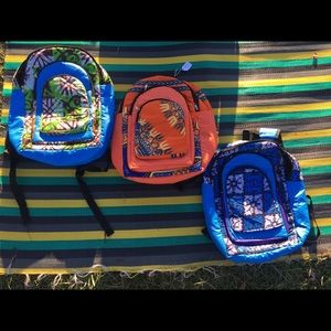 African leather printed backpack