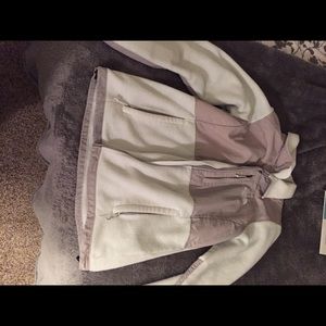 North face jacket Denali white/gray material - w L