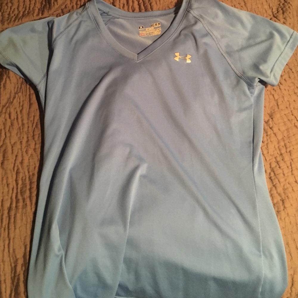 light blue under armor shirt