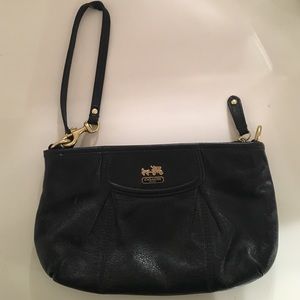 Authentic Coach Black Leather Wristlet