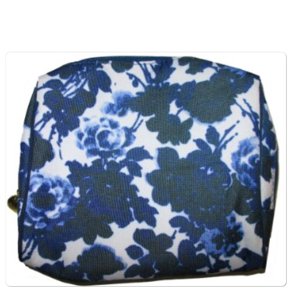 NWT Estée Lauder Cosmetic blue floral bag