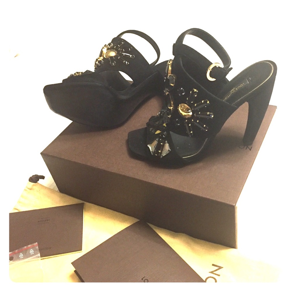 Size 7 LV Jeweled High Heels.