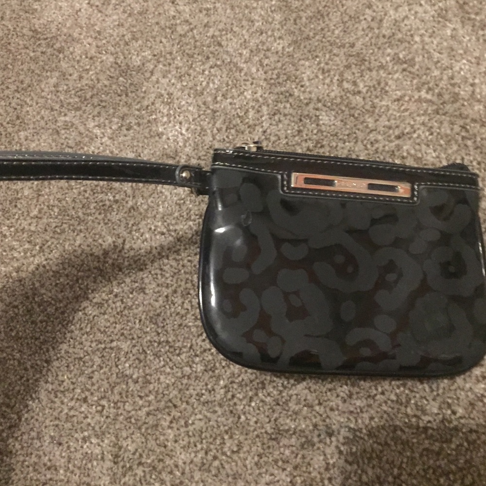 Black cheetah print clutch