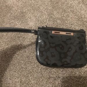 Black cheetah print clutch