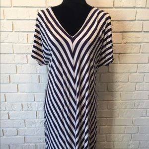 Merona navy & cream striped dress