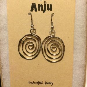 Spiral silver earrings hand crafted