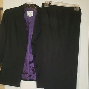 Black and Purple Pants Suit