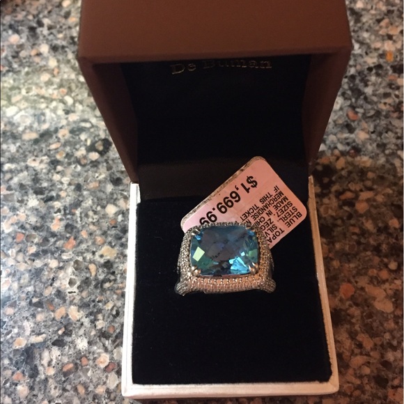 Zeghani Jewelry - ⭐️SOLD⭐️ Zeghani Blue Topaz diamonds SS ring