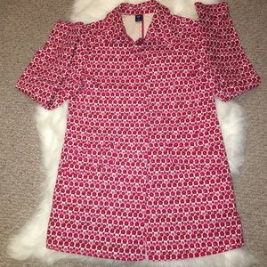 GAP Red Pink Floral Tulip Trench Car Jacket -SZ: S