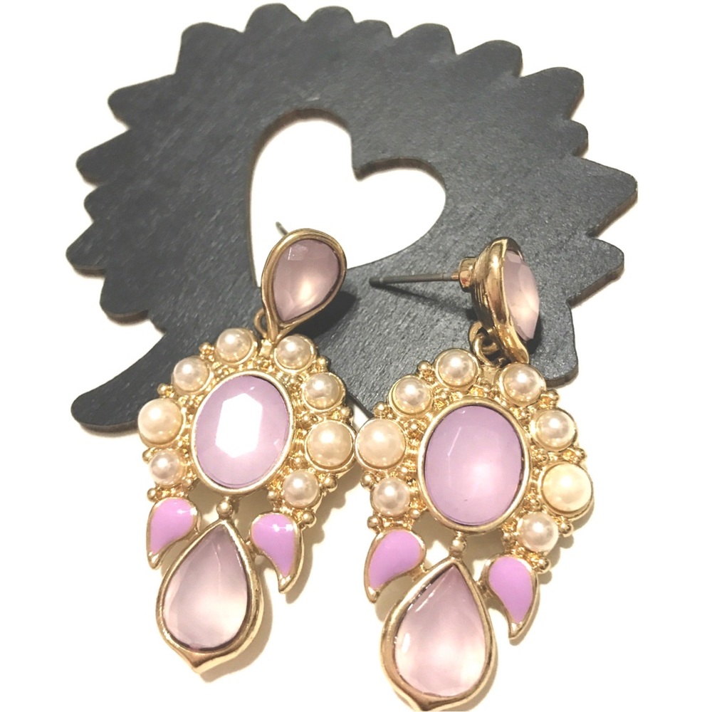 5 PACKS Mirror Pearl Stone Earrings
